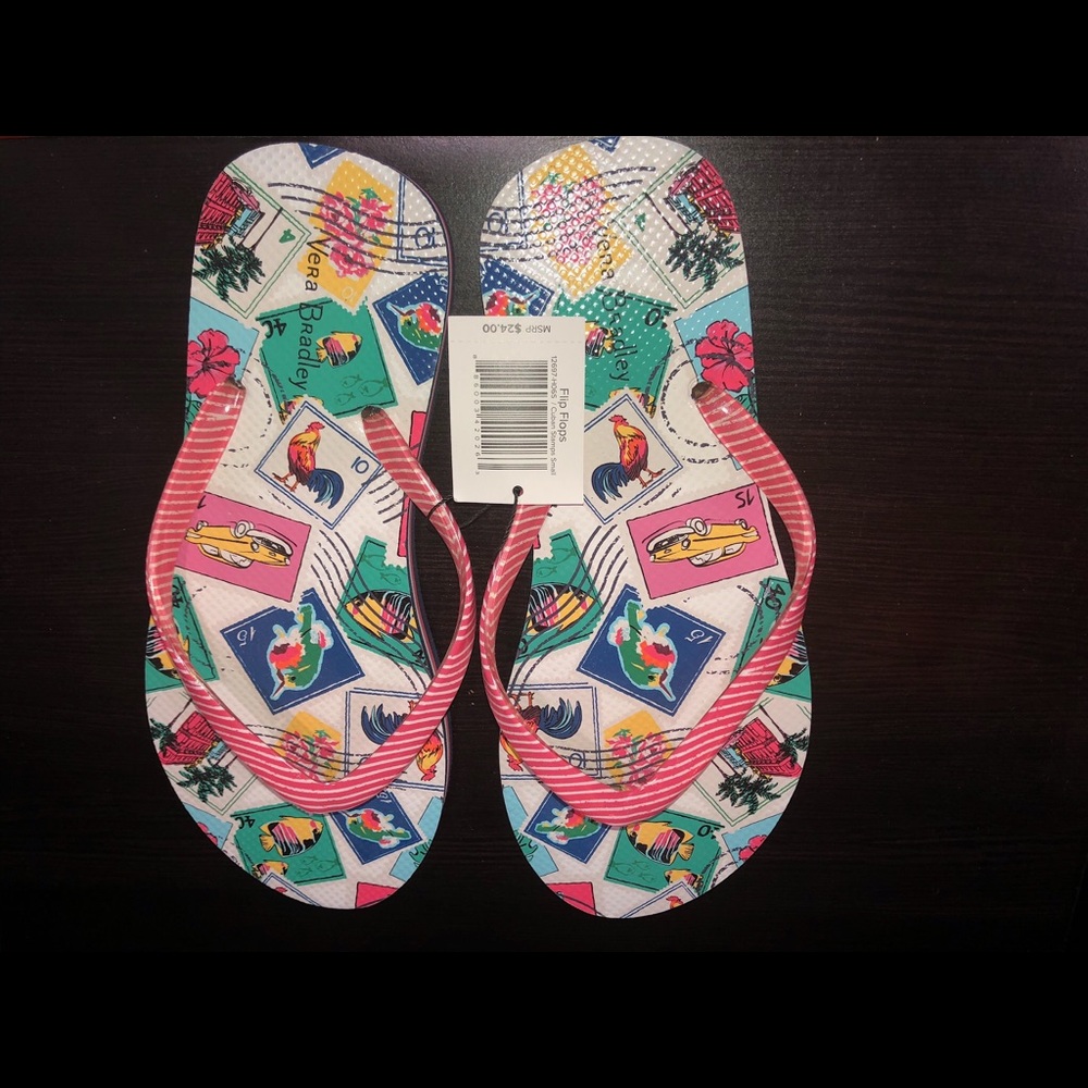 Vera Bradley Cuban Stamps Flip Flops